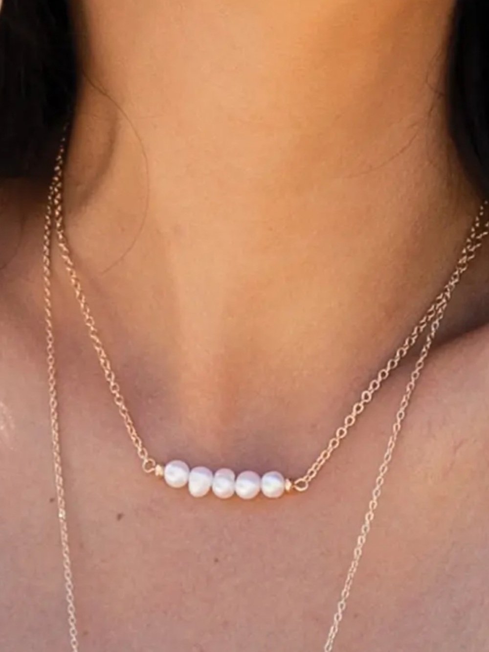Park Lane Gold Pearl Bar Necklace - Timeless Layering Piece
